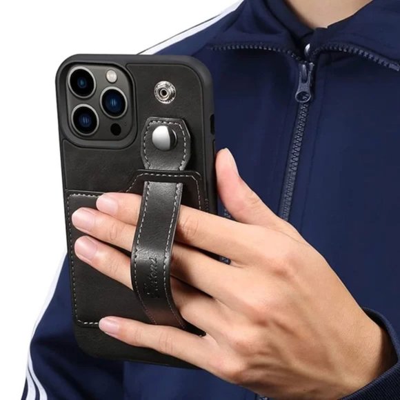 NEW LEATHER IPHONE 13 PRO MAX CASE NEW WITH STRAP - Picture 6 of 13